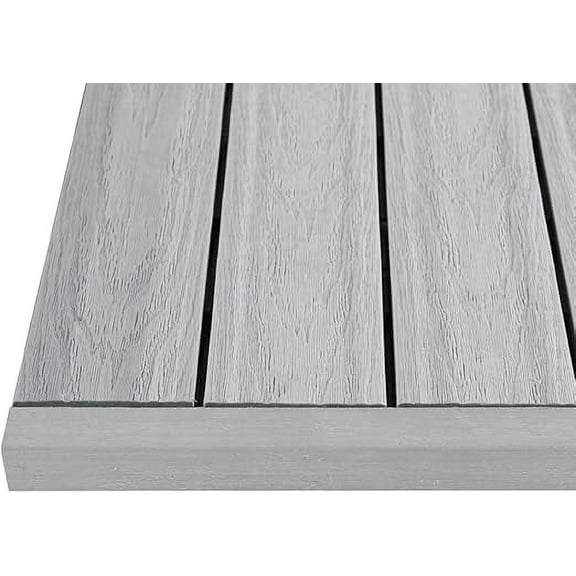 1/12 ft. x 1 ft. Quick Deck Composite Deck Tile Straight Trim in Icelandic Smoke White (4-Pieces/Box)