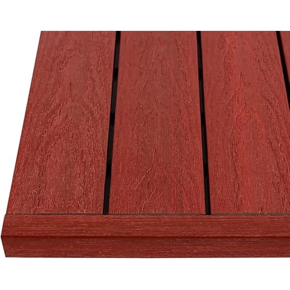 1/12 ft. x 1 ft. Quick Deck Composite Deck Tile Straight Trim in Swedish Red (4-Pieces/Box)