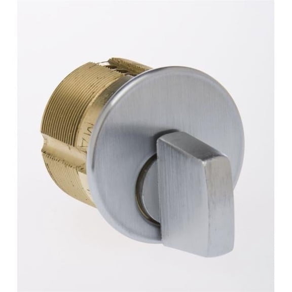 1.12 in. Satin Chrome Turn Knob Mortise Cylinder with Adams Rite Cam
