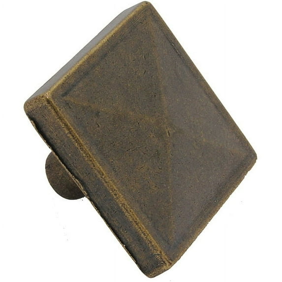 1.125-inch Antique Brass Square Pyramid Cabinet Knobs (Pack of 25) - Multicolor