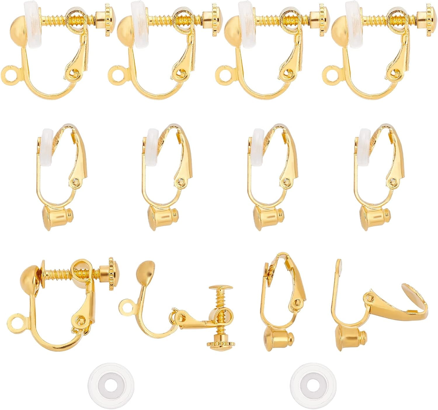 1 12Pcs 2 Clip-on Earring Clip Earring Clip Earring Ear Clips Earring Earring Earrings Box Best Style Findings Stud On Converter On Dangle Post Converters Plastic Back Pads Making DIY[c801]
