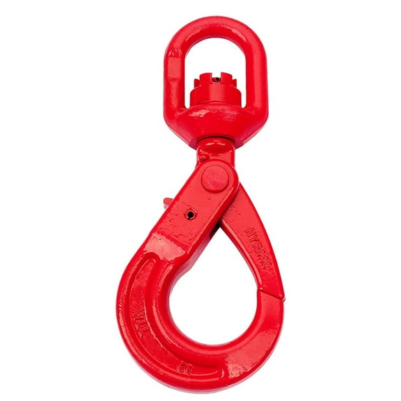 1.12T Self Locking Swivel Hook Grade 80 Drop Forged Steel Swivel Safty Lock, Self Locking Eye Type Safety Lifting Hooks, Slip Hook Safty Lock with Painted Finish for Factory, Towing Hooks