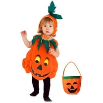 1-12T Toddler Baby Girls Boys Halloween Costumes Sleeveless Pumpkin Romper Hat Socks Halloween Outfits