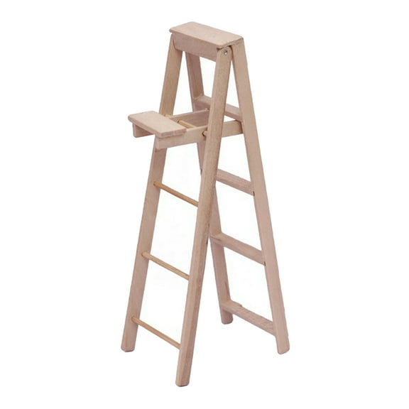 1:12TH Dollhouse Miniature Ladder Accessories Folding Props Library