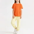 thumbnail image 1 of 1-12Y Kids Summer Solid Color Short Sleeve T-Shirt & Mosquito Repellent Pants Set, Casual Outfit Light Blue 3-4 Years, 1 of 3