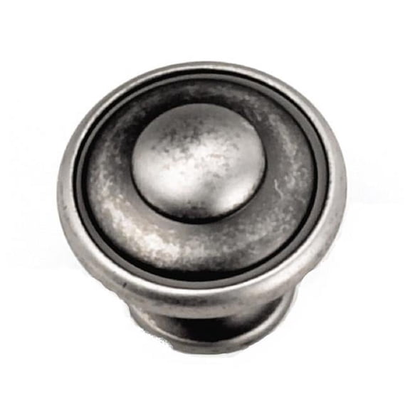 1.13 in. Button Top Knob - Antique Pewter