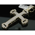 thumbnail image 1 of 1.13C MENS YELLOW GOLD PAVE DIAMOND DOMED CROSS CHARM, 1 of 7