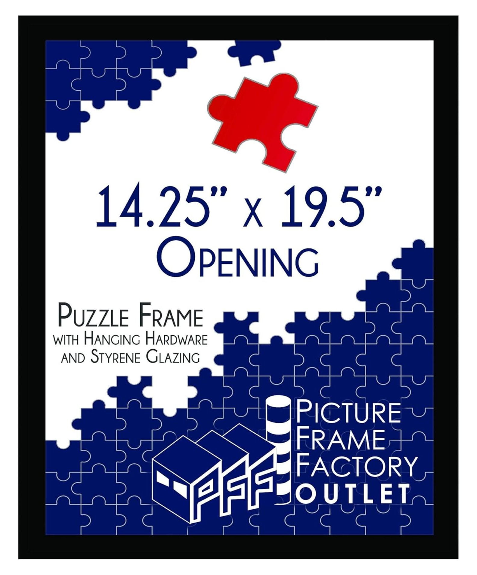 Black Polished Rectangular Wall Puzzle Frame with Plexiglass