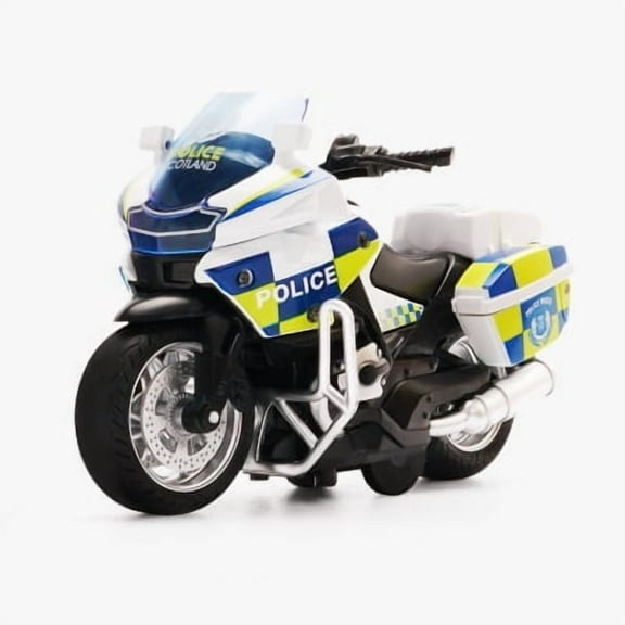 1/14 Alloy Motorcycle Pull Back Men's Locomotive Police Car Simulation Vehicle Model Toy with Light and Music Children's Toys