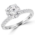 thumbnail image 1 of 1.14 CTW Round Diamond Solitaire with Accents Engagement Ring in 14K White Gold - Size 5.5, 1 of 1