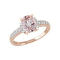thumbnail image 1 of 1.14 Carat (Ctw) Morganite Ring with Diamonds in Rose Pink Plated Sterling Silver for Women, 1 of 5