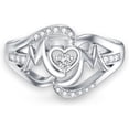 1/14 Carat Diamond Mother Ring for Women D Color VVS Clarity 18K Gold ...