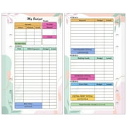1*14 Financial Book Refills - A6 Planner Sheets and Budget Sheets Monthly Weekly Planner Insert Pages 6 Hole Expense or A6 Planner Cover Budget Bill Savings Organizer