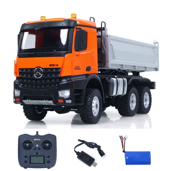 1/14 HUINA 1598 2.4G Remote Control Dumper 66 Engineering Transport Vehicle Lifting Rod Tipper Car Light Sound Battery Toys