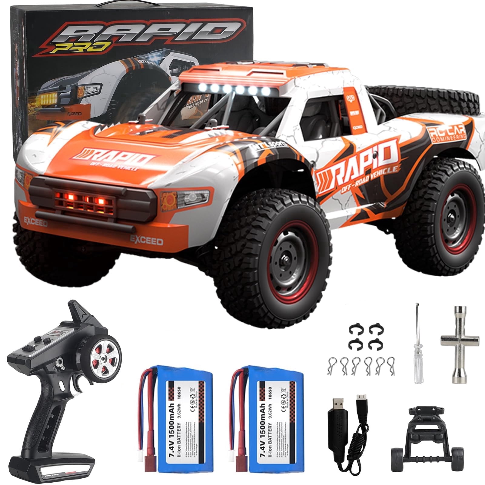1:14 RC Cars 70 KMH High Speed Brushless Remote Control Car All Terrain Fast Trophy Truck for Adults, 4WD Off-Road Hobby RC Buggy 50 Mins Play