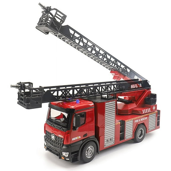 1/14 Rc Fire Truck Working Water Spray Jet Pump Sprayable Scaling Ladder 22Ch Radio Control Car