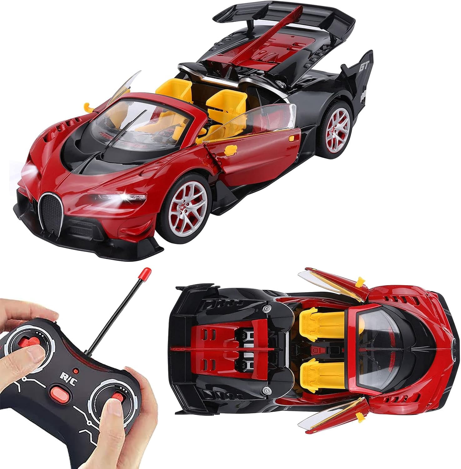 1:14 Scale High-Speed Racing Car Toy with Lights – Remote Control Sports Car Gift for Kids Boys & Girls