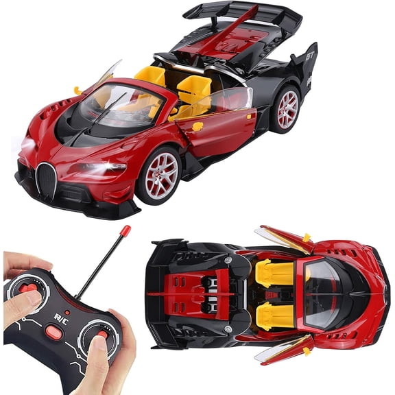 1:14 Scale High-Speed Racing Car Toy with Lights Remote Control Sports Car Gift for Kids Boys & Girls