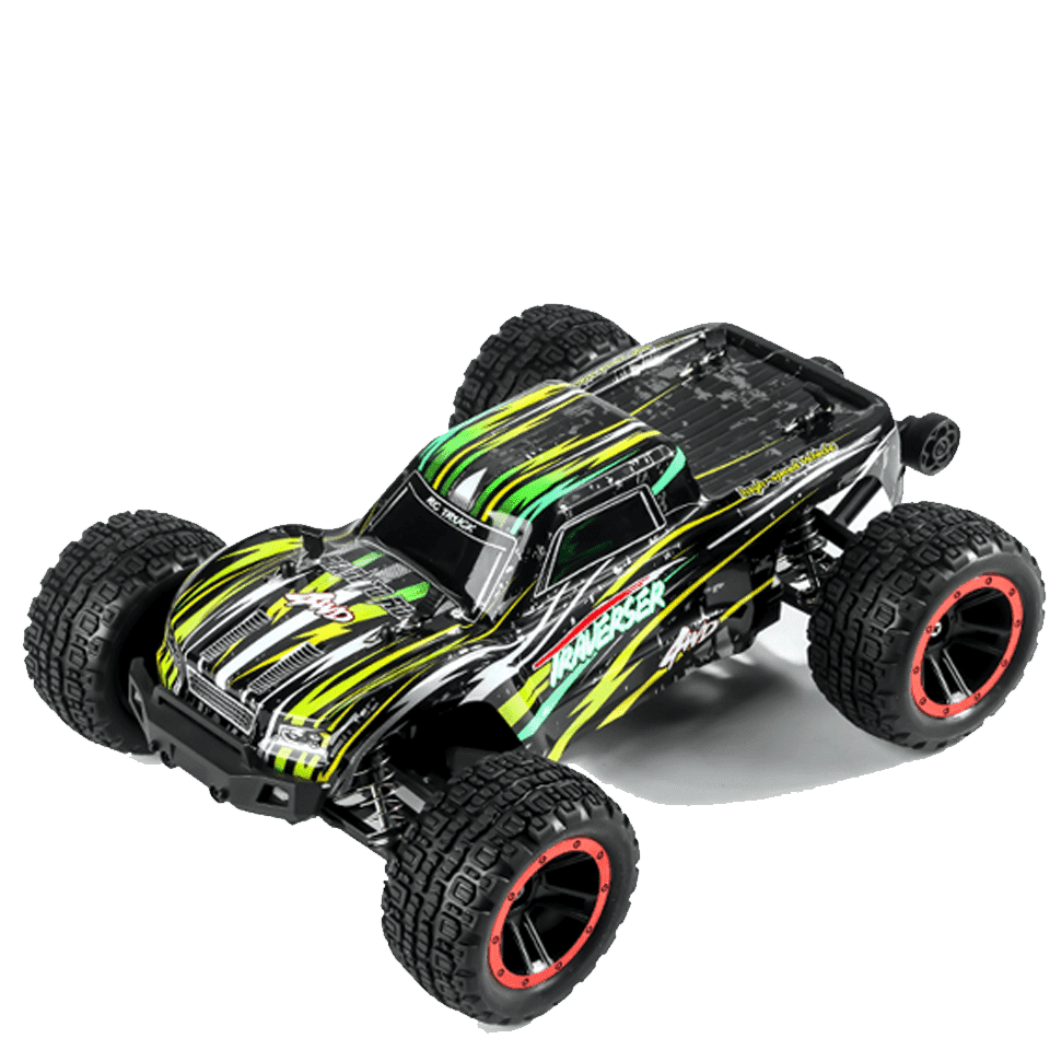 1:14 Scale All Terrain RC Car, 40 KPH High Speed 4WD Electric Vehicle w/2.4 GHz Remote Control, 4X4 Off-Road RC Truck, All Terrain RC Vehicle for Snow, Sand, Beach & Rocky Surfaces, Military Green