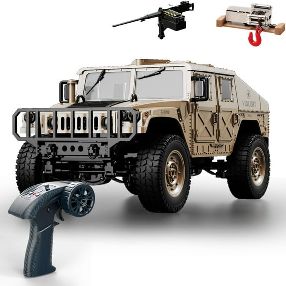 1:14 Scale Simulation Off-Road RC Monster Truck, 2.4GHz Remote Control Rock Crawler with LED Lights, 6 km/h Max Speed for Adults