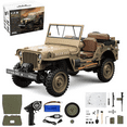 thumbnail image 1 of 1/14 Willys RC Car Off-Road Truck, 2.4G 4WD Remote Control Crawler Vehicle with Sound & Lights & Dual-Speed, RTR RC Military Off-Road Truck Toy Gift for Model Car Lovers, 1 of 9