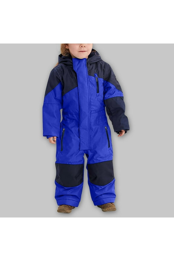 1-14 Years Boy and Girl's One Piece Snowsuit Colorful Siamese Snowsuits Ski Suits Jackets Winter Jumpsuits