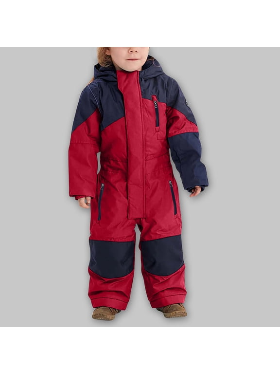 1-14 Years Boy and Girl's One Piece Snowsuit Colorful Siamese Snowsuits Ski Suits Jackets Winter Jumpsuits