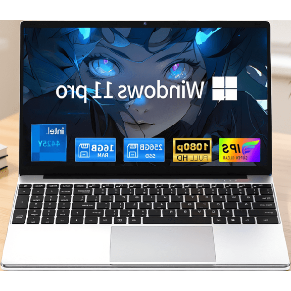 1 15.6-Inch Laptop Computer, Windows 11 Pro, 16GB RAM 256GB SSD, FHD IPS Display, Office 365 Included