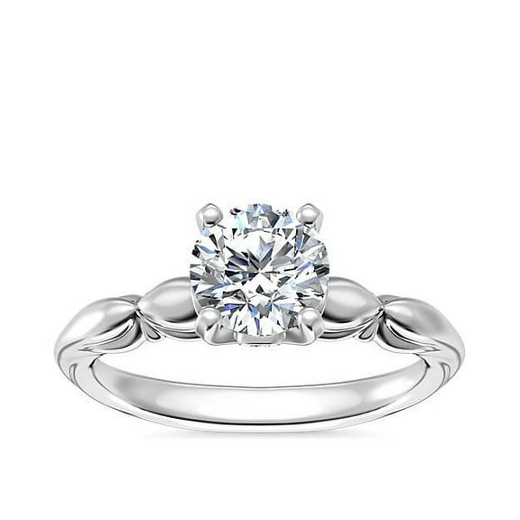 1.15 Carat Beautiful Solitaire Round Cut Genuine Diamond Engagement Ring for Ladies Solid 14K White Gold Size 7