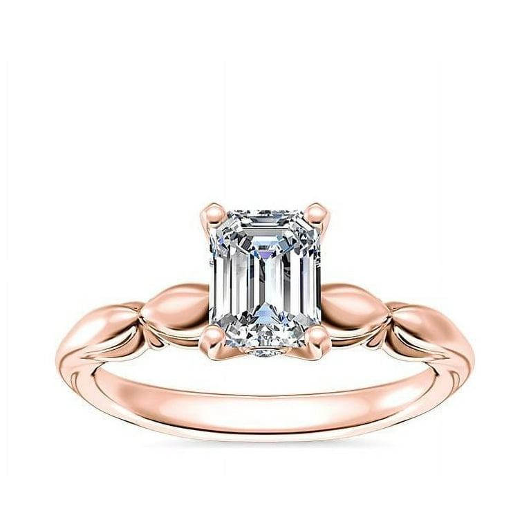 Carat Brilliant Emerald Cut Genuine Diamond Solitaire
