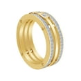 thumbnail image 1 of AFFY 1.15 Carat (Cttw) Princess & Round Cut White Natural Diamond Men's Wedding Band Ring in 14K Solid Yellow Gold, 1 of 1