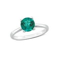 thumbnail image 1 of Gem & Harmony 1.15 Carat (Ctw) Lab-Created Green Emerald Ring in Sterling Silver for Women, 1 of 6