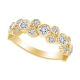 thumbnail image 1 of AFFY 1.15 Carat (Ctw) Round Shape White Natural Diamond Stackable Wedding Band Ring In 14k Yellow Gold Ring Size-4, 1 of 1