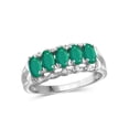 thumbnail image 1 of 1.15 Carat Emerald Gemstone and 1/20 Carat White Diamond Ring, 1 of 4