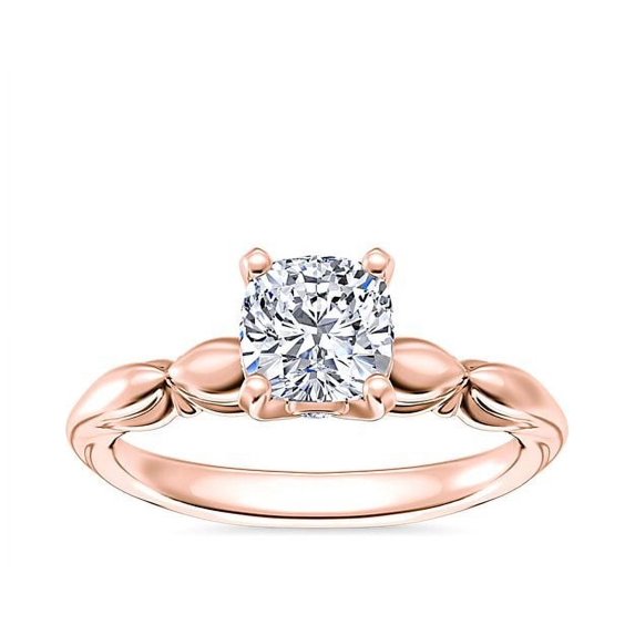 1.15 Carat Excellent Cushion Cut Natural Diamond Solitaire Beautiful Ring for Women in Solid 14K Rose Gold Size 11.5