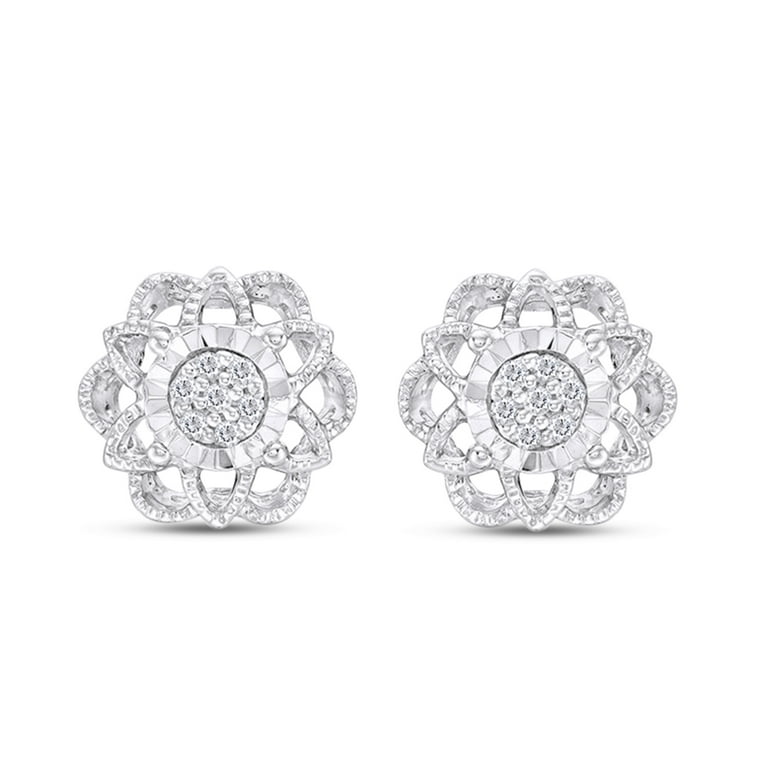Vintage style diamond stud earrings hotsell