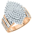 thumbnail image 1 of 1.15 Carat (ctw) 10K Rose Gold Round Cut White Diamond Ladies Cluster Right Hand Ring, 1 of 1