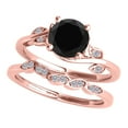 thumbnail image 1 of 1.15 Ct. Black And White Diamond Bridal Ring Set For Women Crafted in 14K Solid Rose White & Yellow Gold - Wedding Ring and Band - Jewelry Collection, 1 of 6
