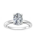 thumbnail image 1 of 1.15 Ct Brilliant Oval Cut Natural Diamond Accents Elegant Ring for Women Solid 18K White Gold Size 6, 1 of 8