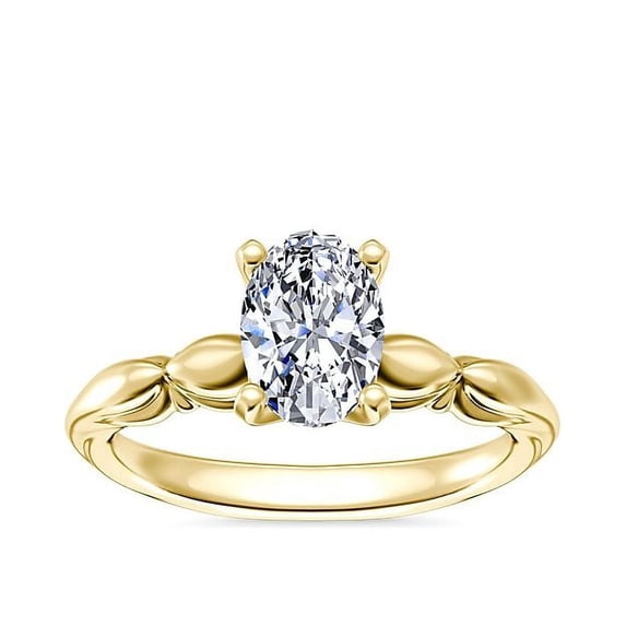 1.15 Ct Brilliant Oval Cut Natural Diamond Oval Solitaire Engagement Ring for her Solid 14K Yellow Gold Size 5.5