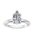 thumbnail image 1 of 1.15 Ct Brilliant Pear Cut Natural Diamond Pear Solitaire Engagement Ring for her Solid 18K White Gold Size 5.5, 1 of 8