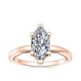 thumbnail image 1 of 1.15 T.C.W Marquise Shaped Real Diamond New Design Solitaire Wedding Ring for Women Solid 18K Rose Gold Size 3.5, 1 of 8