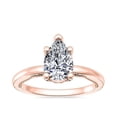 thumbnail image 1 of 1.15 T.C.W Pear Shape Natural Diamond Latest Design Solitaire Wedding Ring for Ladies Solid 14K Rose Gold Size 8, 1 of 8