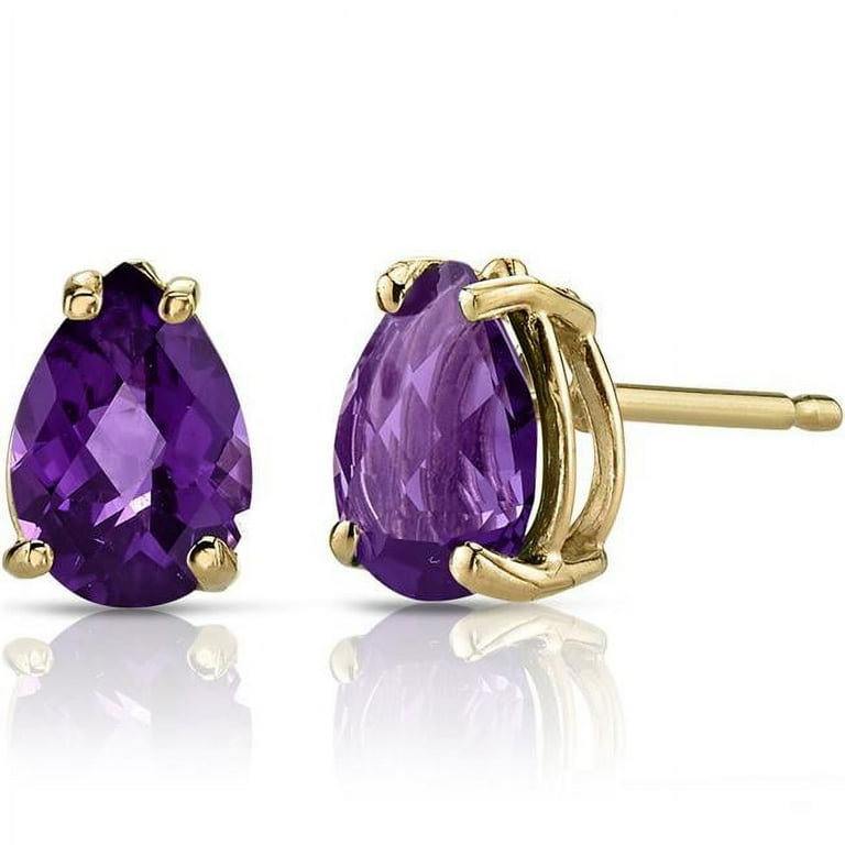 Amethyst stud hotsell earrings yellow gold