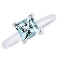 thumbnail image 1 of AFFY (1.15 cttw) Simulated Blue Aquamarine Solitaire Engagement Wedding Ring In 14k White Gold With Ring Size 8, 1 of 1
