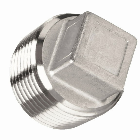 1" 150 Threaded NPT Square Head Plug, 304 Stainless Steel, High-Pressure Pipe Fitting, Corrosion-Resistant, Durable Plumbing Cap 