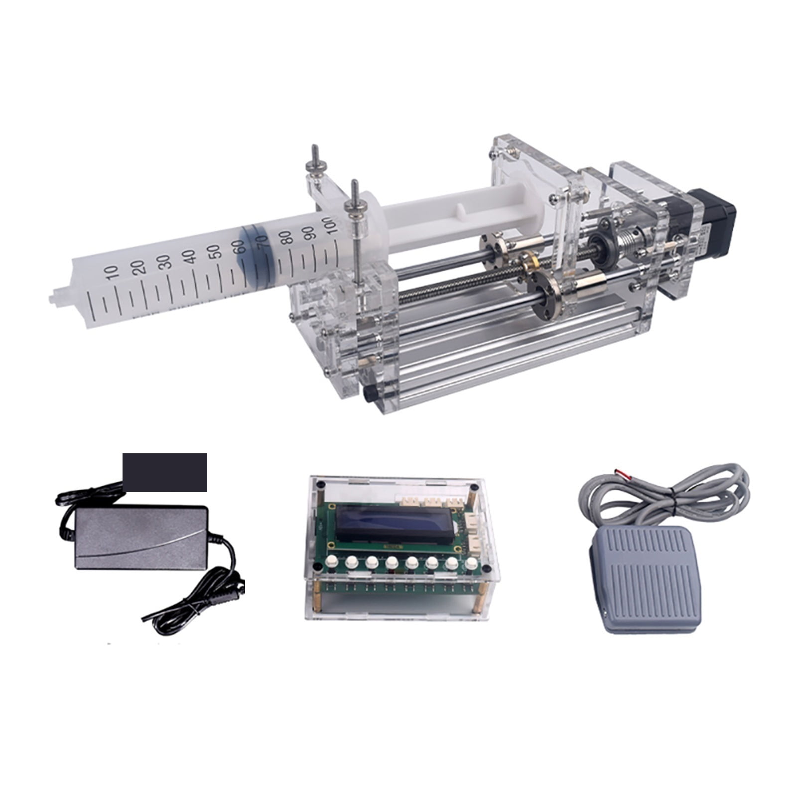 1-150ML Laboratory Micro Syringe Pump Desktop Precision Electric Injection Pump Mini Propel Pump Liquid Glue Dispenser DC 12V ,Simple to Hookup