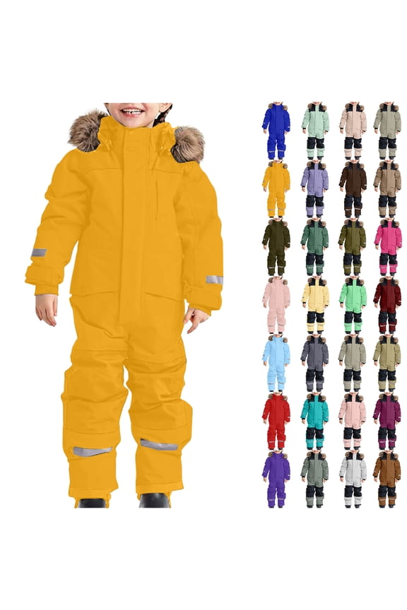 1-15Years Kid's Baby Boy and Girl's One Piece Snowsuit Kids Girls Boys Colorful Siamese Snowsuits Ski Suits Jackets Winter Jumpsuits