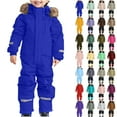 thumbnail image 1 of 1-15Years Kid's Baby Boy and Girl's One Piece Snowsuit Kids Girls Boys Colorful Siamese Snowsuits Ski Suits Jackets Winter Jumpsuits, 1 of 5
