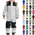thumbnail image 1 of 1-15Years Kid's Baby Boy and Girl's One Piece Snowsuit Kids Girls Boys Colorful Siamese Snowsuits Ski Suits Jackets Winter Jumpsuits, 1 of 3